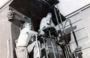 Al Hinkle and friend on the SP railroad